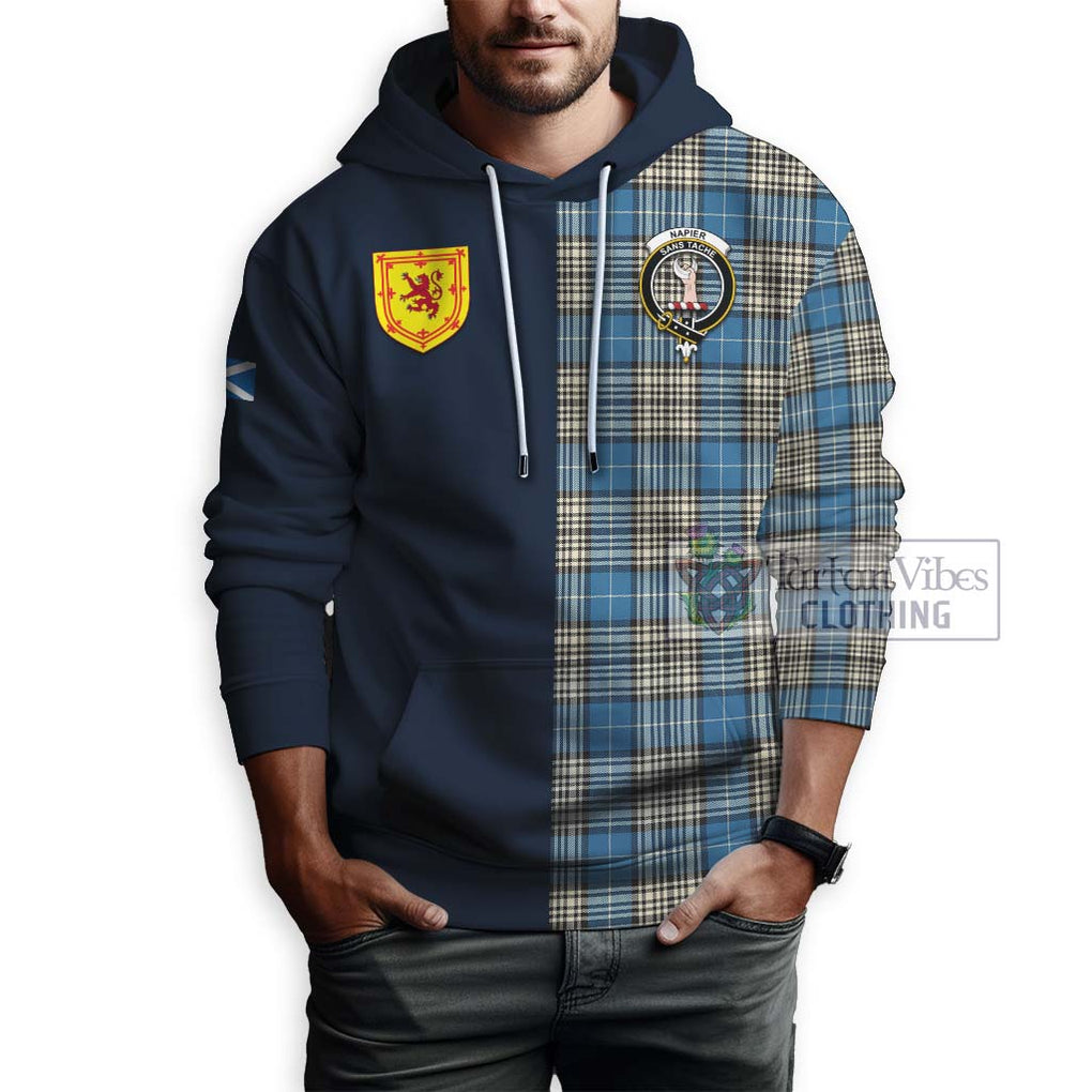 Tartan Vibes Clothing Napier Ancient Tartan Hoodie with Scottish Lion Royal Arm Half Style