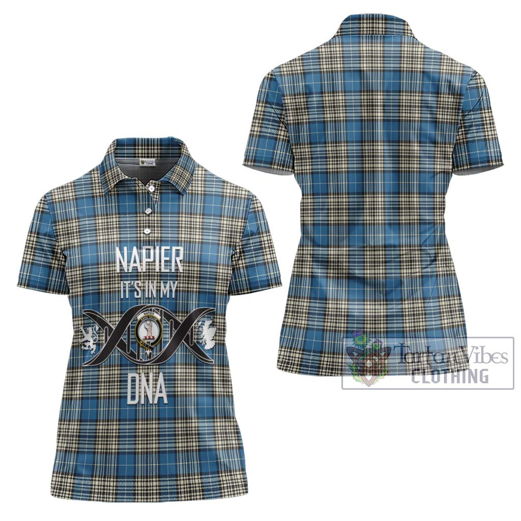 Napier Ancient Tartan Women's Polo Shirt with Family Crest DNA In Me Style - Tartanvibesclothing Shop