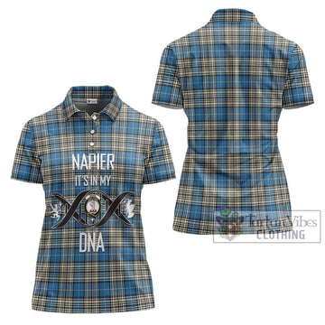 Napier Ancient Tartan Women's Polo Shirt with Family Crest DNA In Me Style