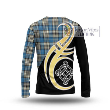 Napier Ancient Tartan Long Sleeve T-Shirt with Family Crest and Celtic Symbol Style