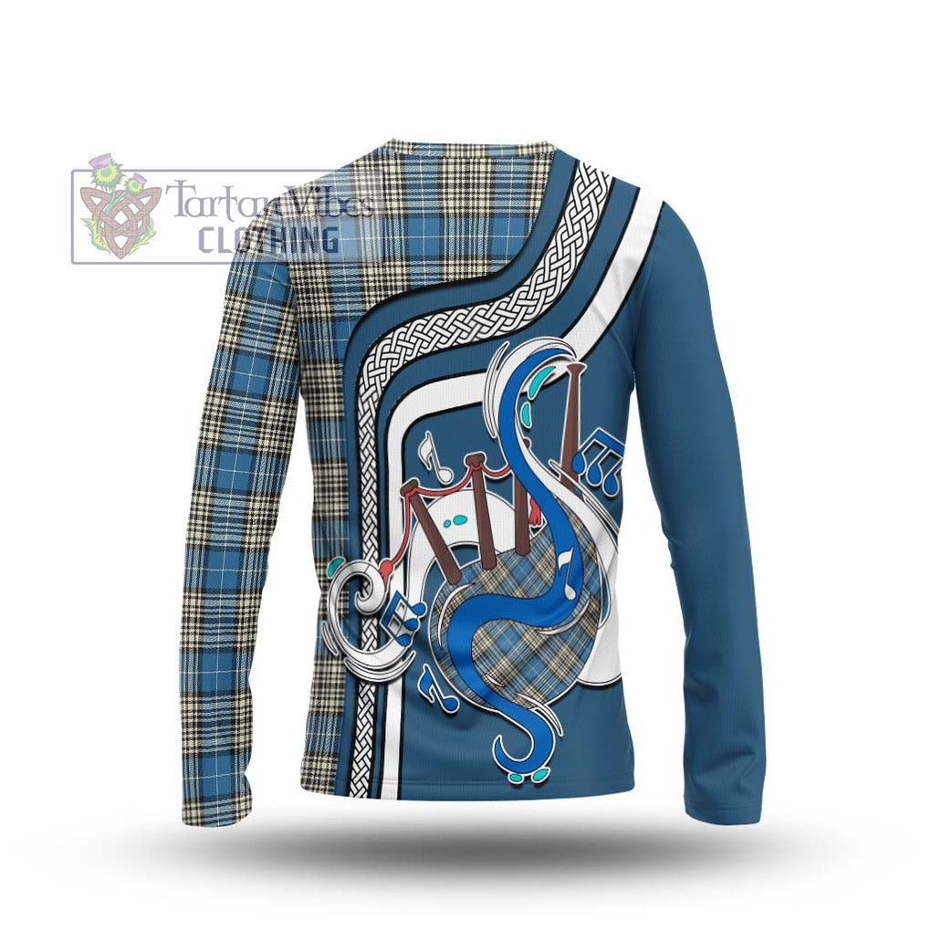 Tartan Vibes Clothing Napier Ancient Tartan Long Sleeve T-Shirt with Epic Bagpipe Style