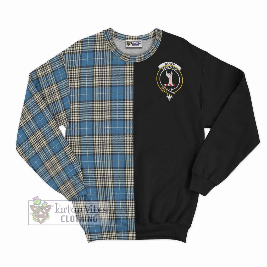 Napier Ancient Tartan Sweatshirt with Family Crest and Half Of Me Style - Tartanvibesclothing Shop