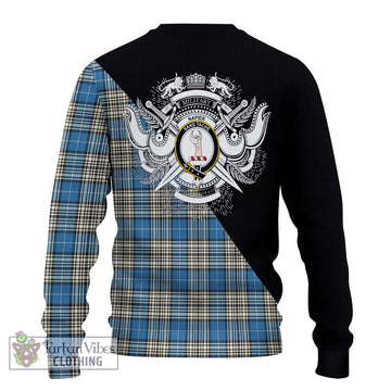 Napier Ancient Tartan Ugly Sweater with Family Crest and Military Logo Style