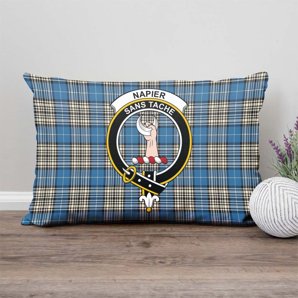 Napier Ancient Tartan Pillow Cover with Family Crest Rectangle Pillow Cover - Tartanvibesclothing