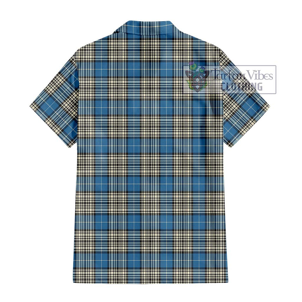 Napier Ancient Tartan Short Sleeve Button Shirt with Family Crest DNA In Me Style - Tartanvibesclothing Shop