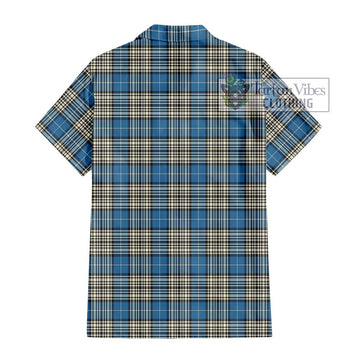 Napier Ancient Tartan Short Sleeve Button Shirt with Family Crest DNA In Me Style