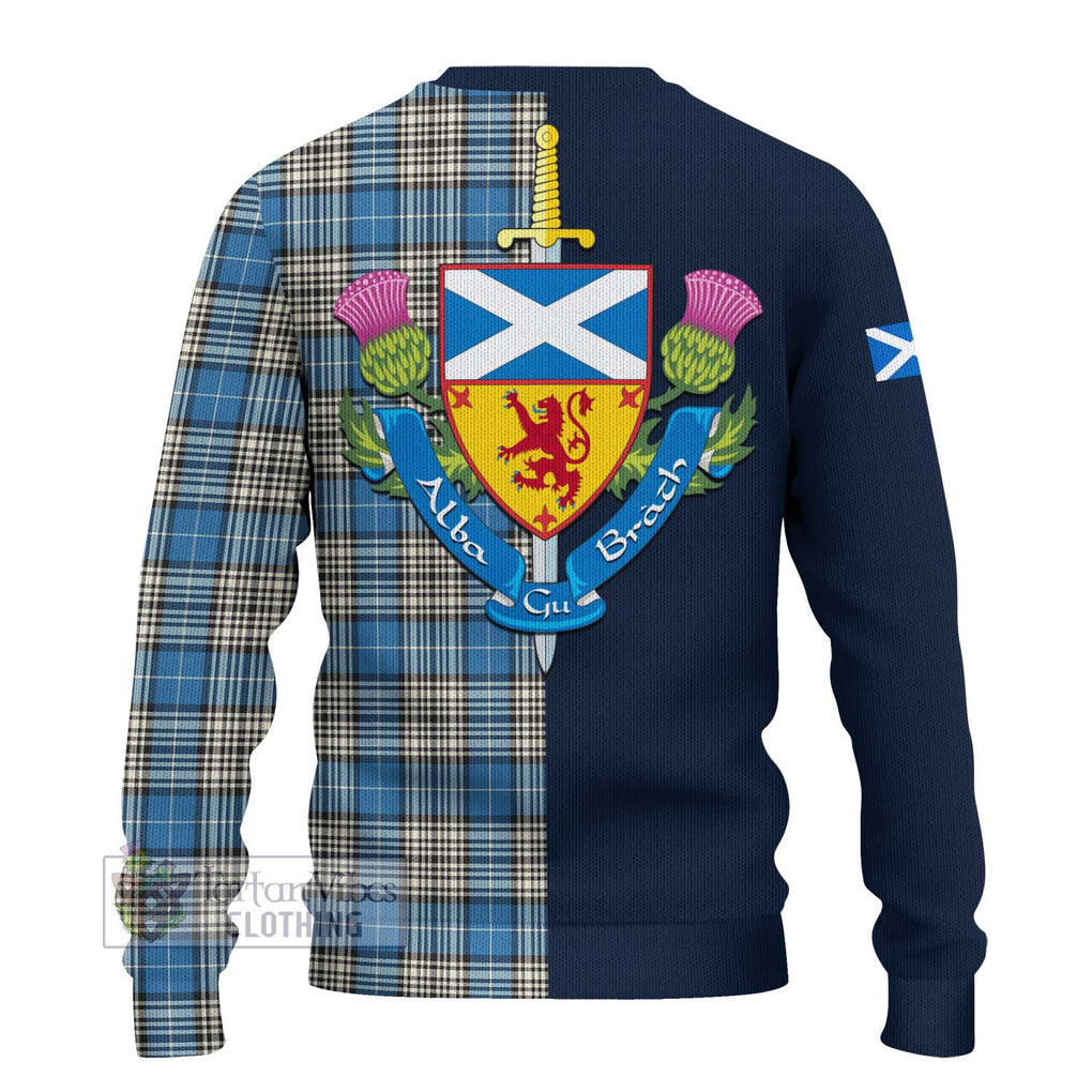 Tartan Vibes Clothing Napier Ancient Tartan Knitted Sweater with Scottish Lion Royal Arm Half Style