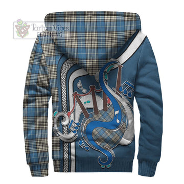 Napier Ancient Tartan Sherpa Hoodie with Epic Bagpipe Style