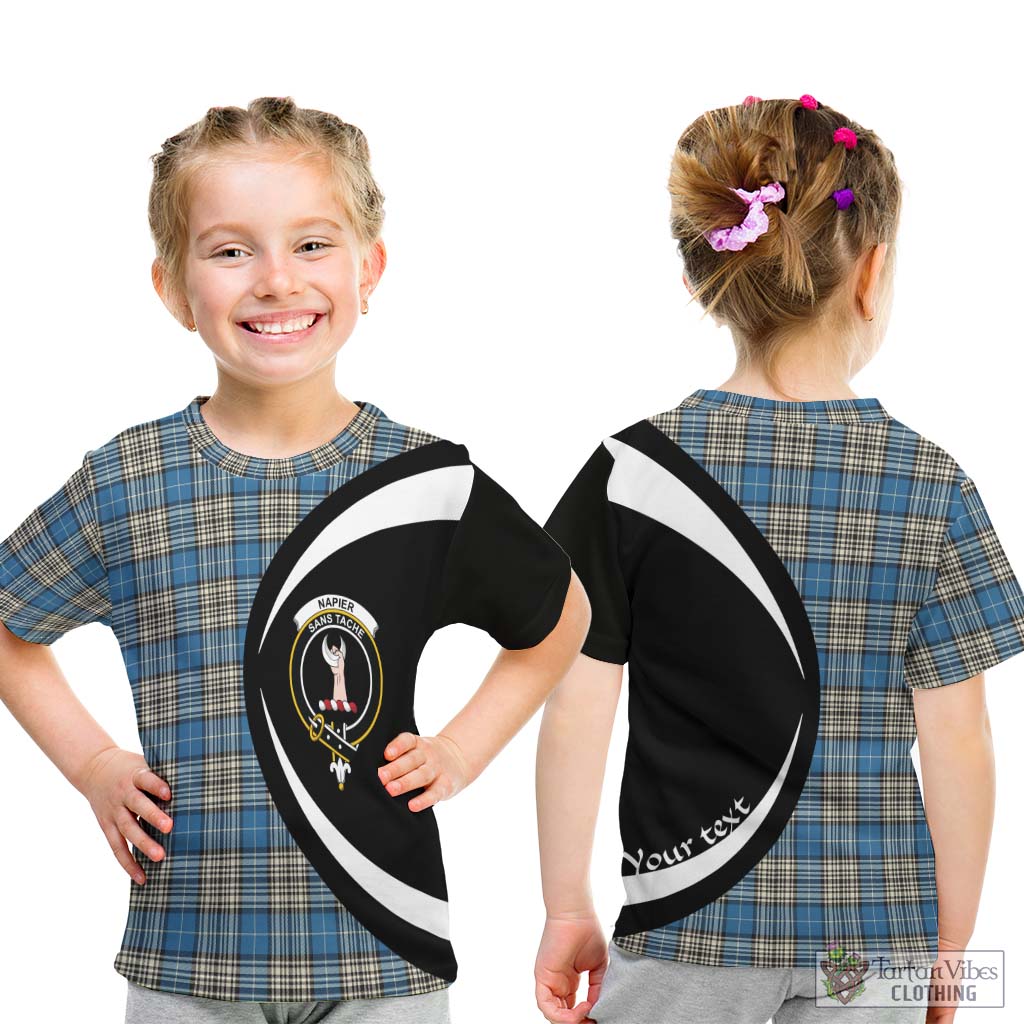 Napier Ancient Tartan Kid T-Shirt with Family Crest Circle Style - Tartan Vibes Clothing