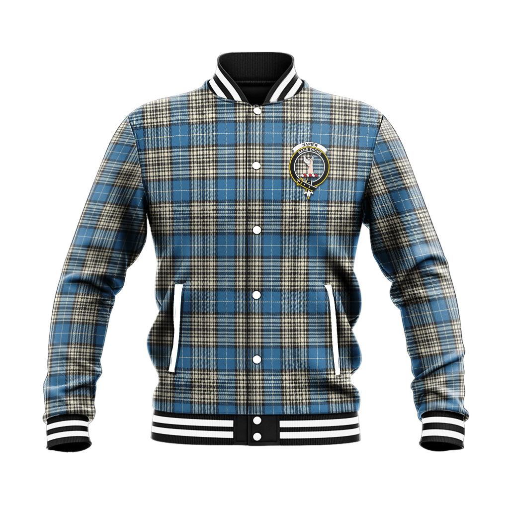 Napier Ancient Tartan Baseball Jacket with Family Crest - Tartan Vibes Clothing