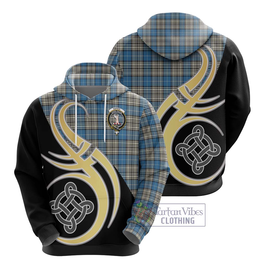 Napier Ancient Tartan Hoodie with Family Crest and Celtic Symbol Style - Tartan Vibes Clothing