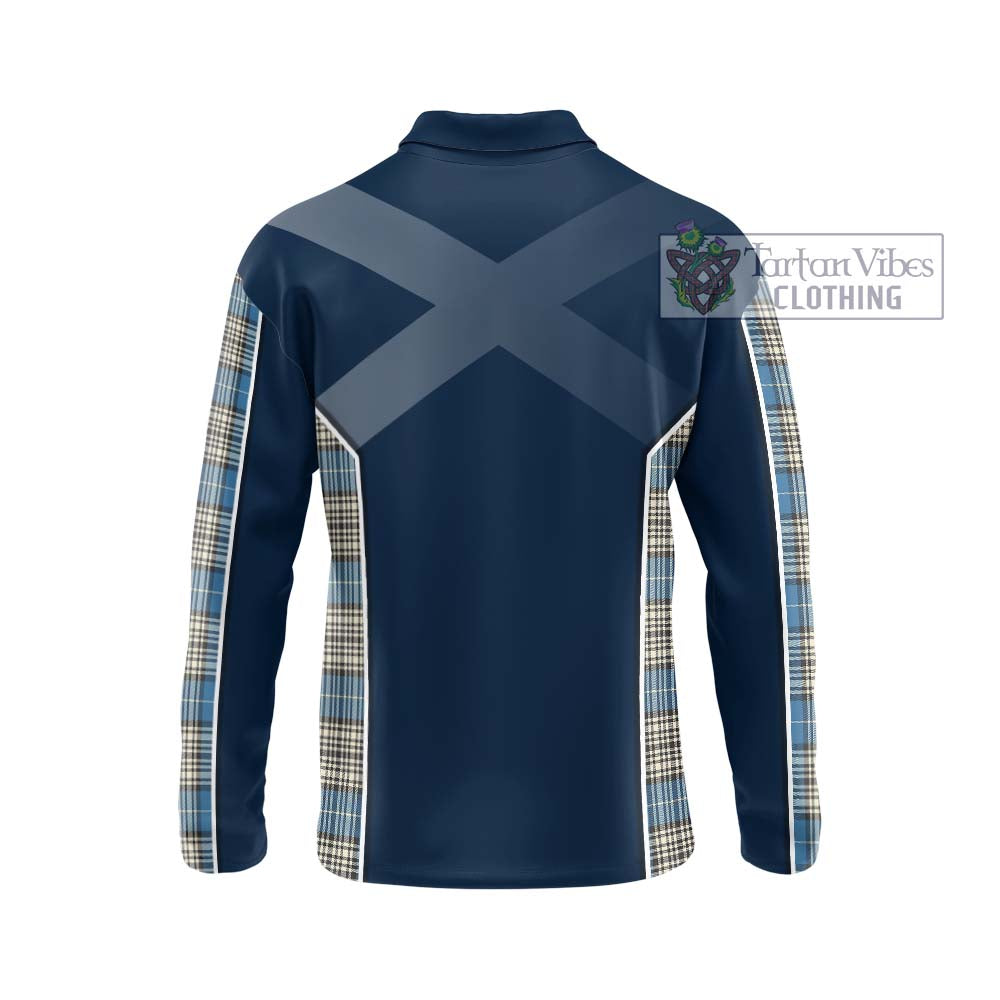 Napier Ancient Tartan Long Sleeve Polo Shirt with Family Crest and Lion Rampant Vibes Sport Style - Tartan Vibes Clothing