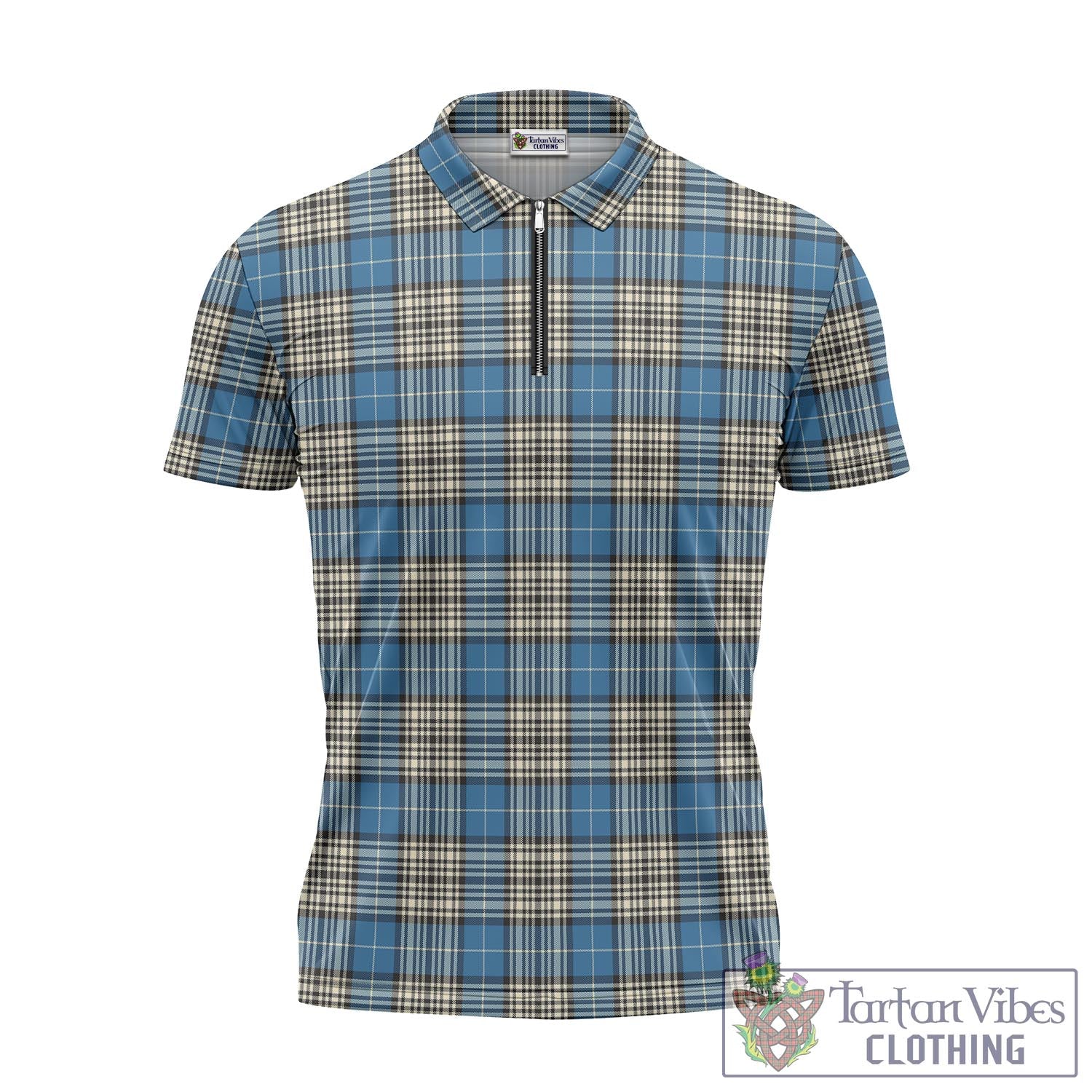 Tartan Vibes Clothing Napier Ancient Tartan Zipper Polo Shirt