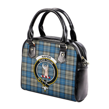 Napier Ancient Tartan Shoulder Handbags with Family Crest