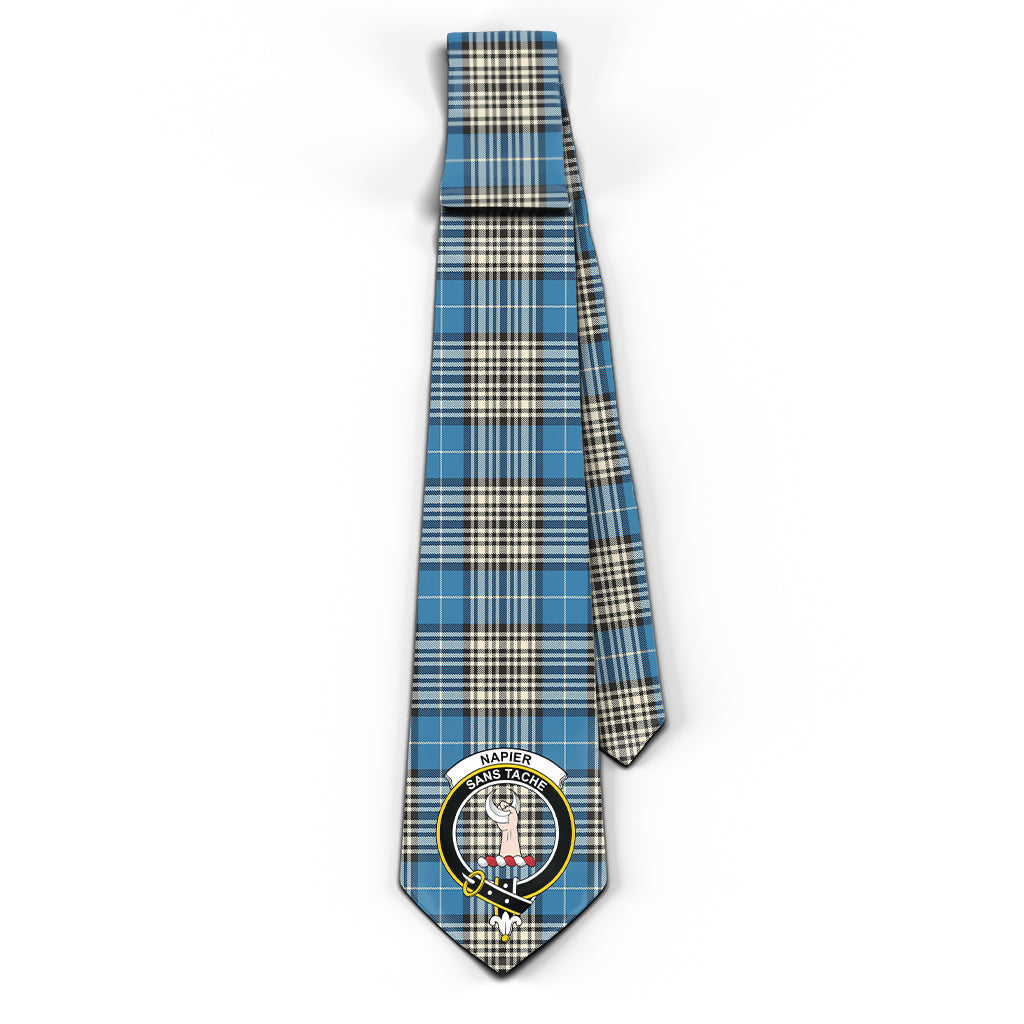 Napier Ancient Tartan Classic Necktie with Family Crest - Tartan Vibes Clothing