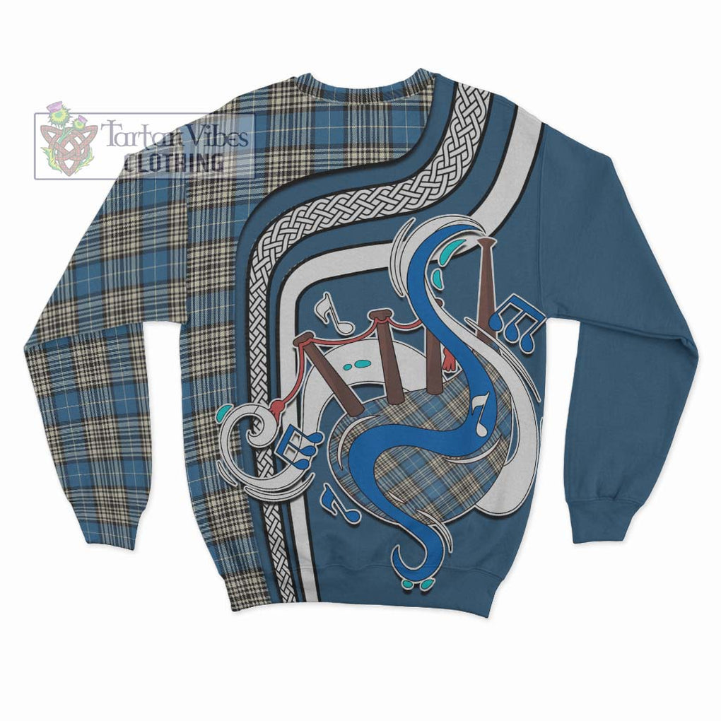 Tartan Vibes Clothing Napier Ancient Tartan Sweatshirt with Epic Bagpipe Style