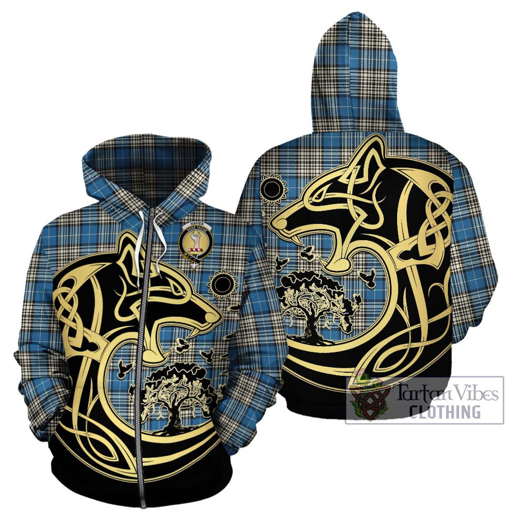 Napier Ancient Tartan Hoodie with Family Crest Celtic Wolf Style - Tartan Vibes Clothing