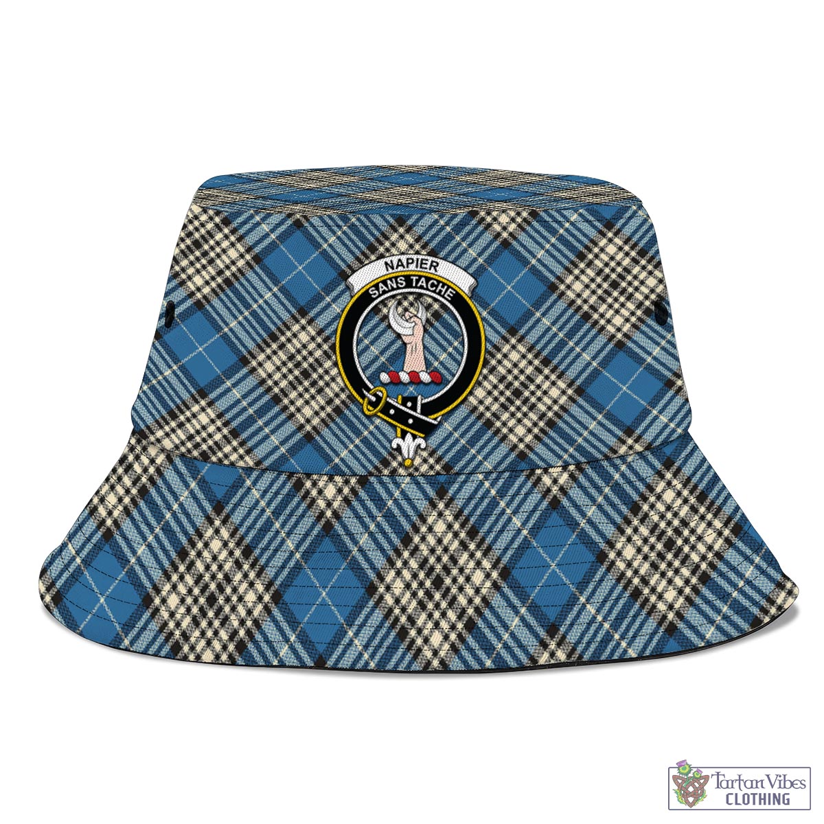 Tartan Vibes Clothing Napier Ancient Tartan Bucket Hat with Family Crest