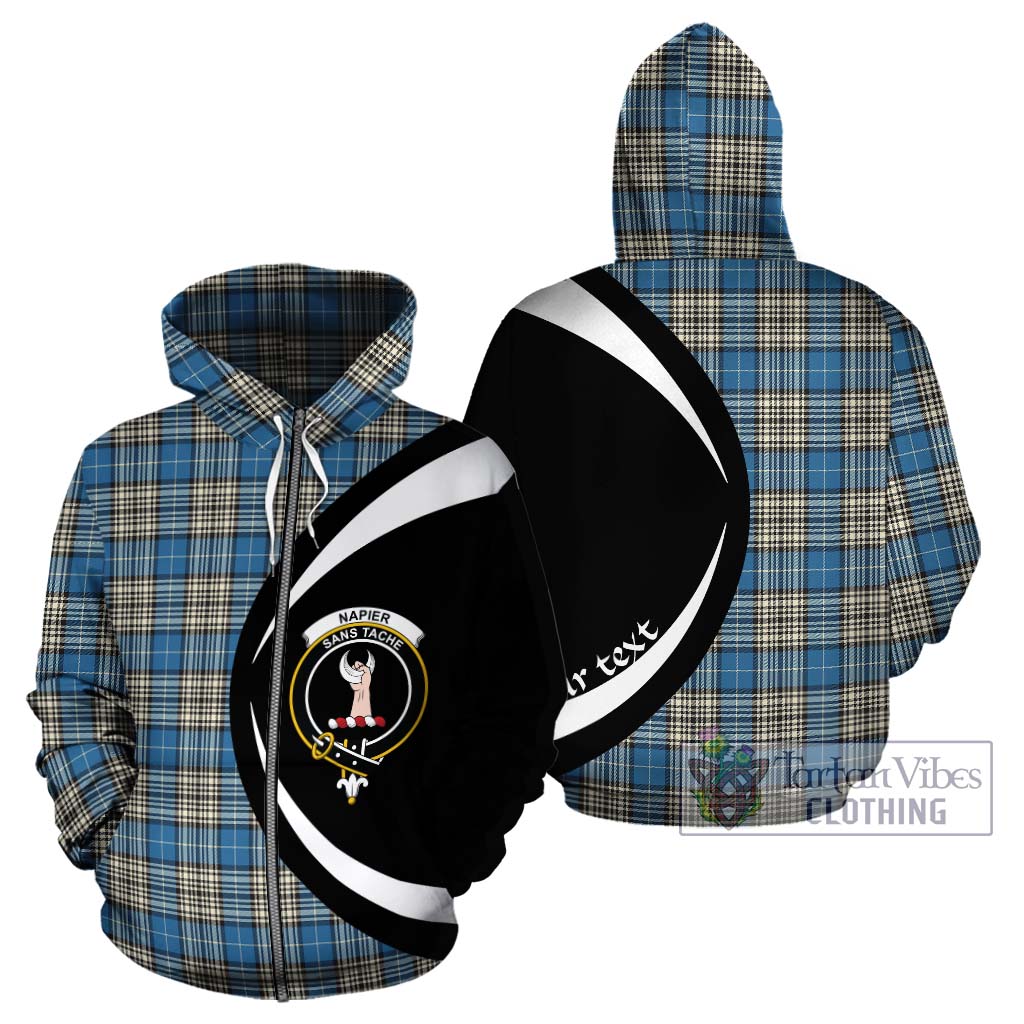 Napier Ancient Tartan Hoodie with Family Crest Circle Style - Tartan Vibes Clothing