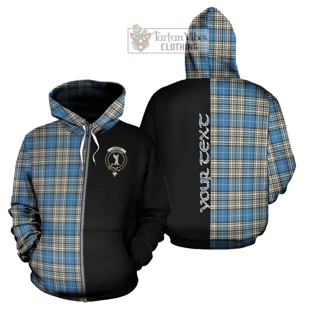 Napier Ancient Tartan Hoodie with Family Crest and Half Of Me Style - Tartanvibesclothing Shop