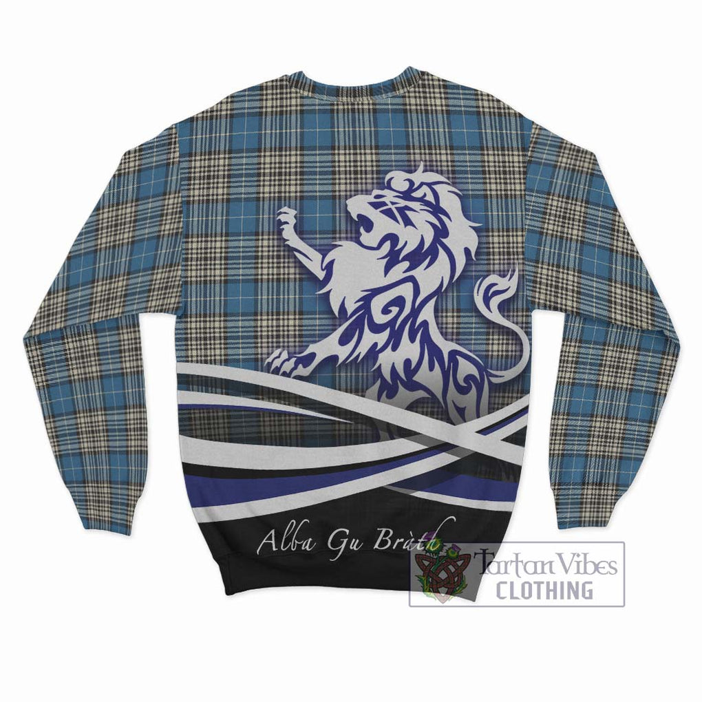 Napier Ancient Tartan Sweatshirt with Alba Gu Brath Regal Lion Emblem - Tartanvibesclothing Shop