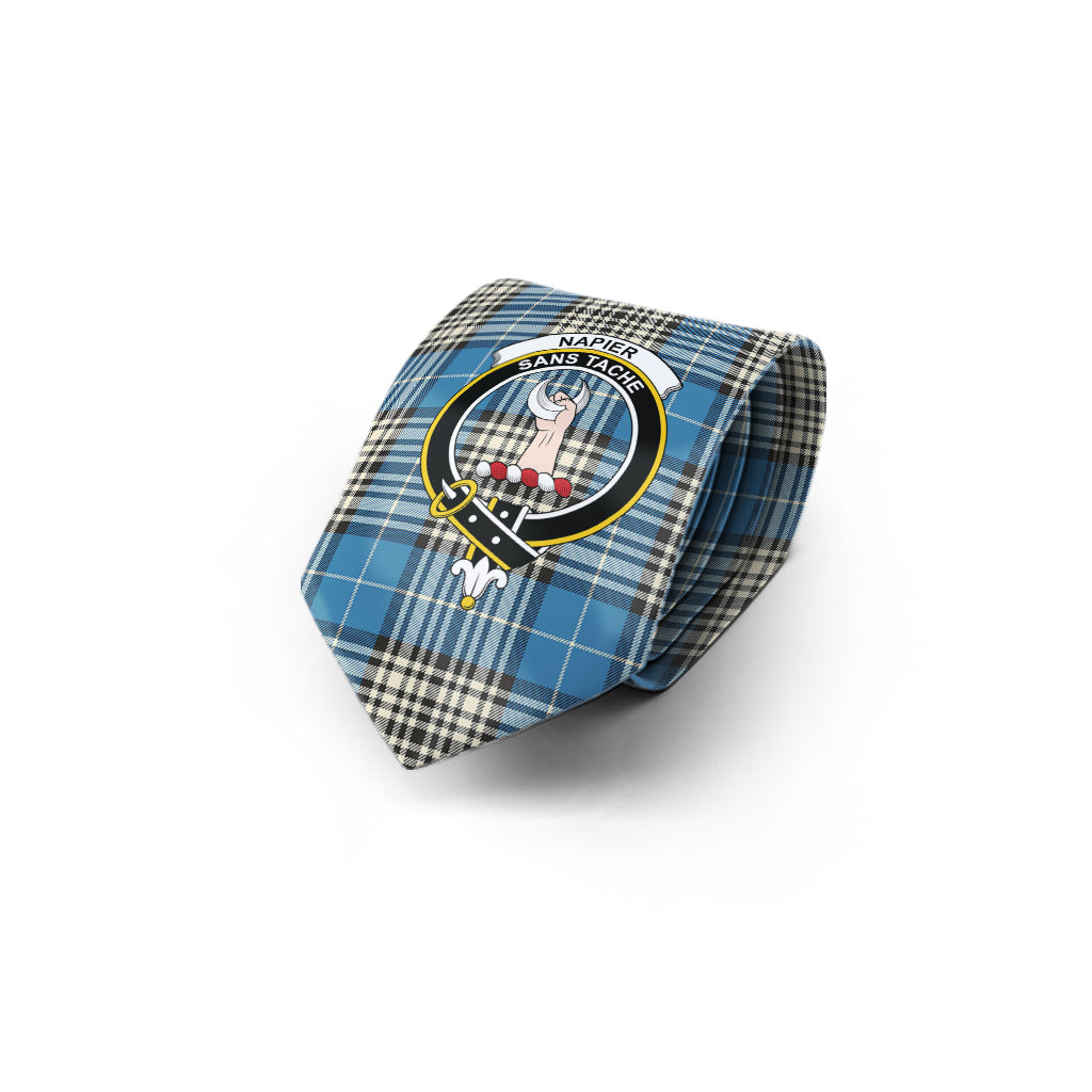 Napier Ancient Tartan Classic Necktie with Family Crest - Tartan Vibes Clothing