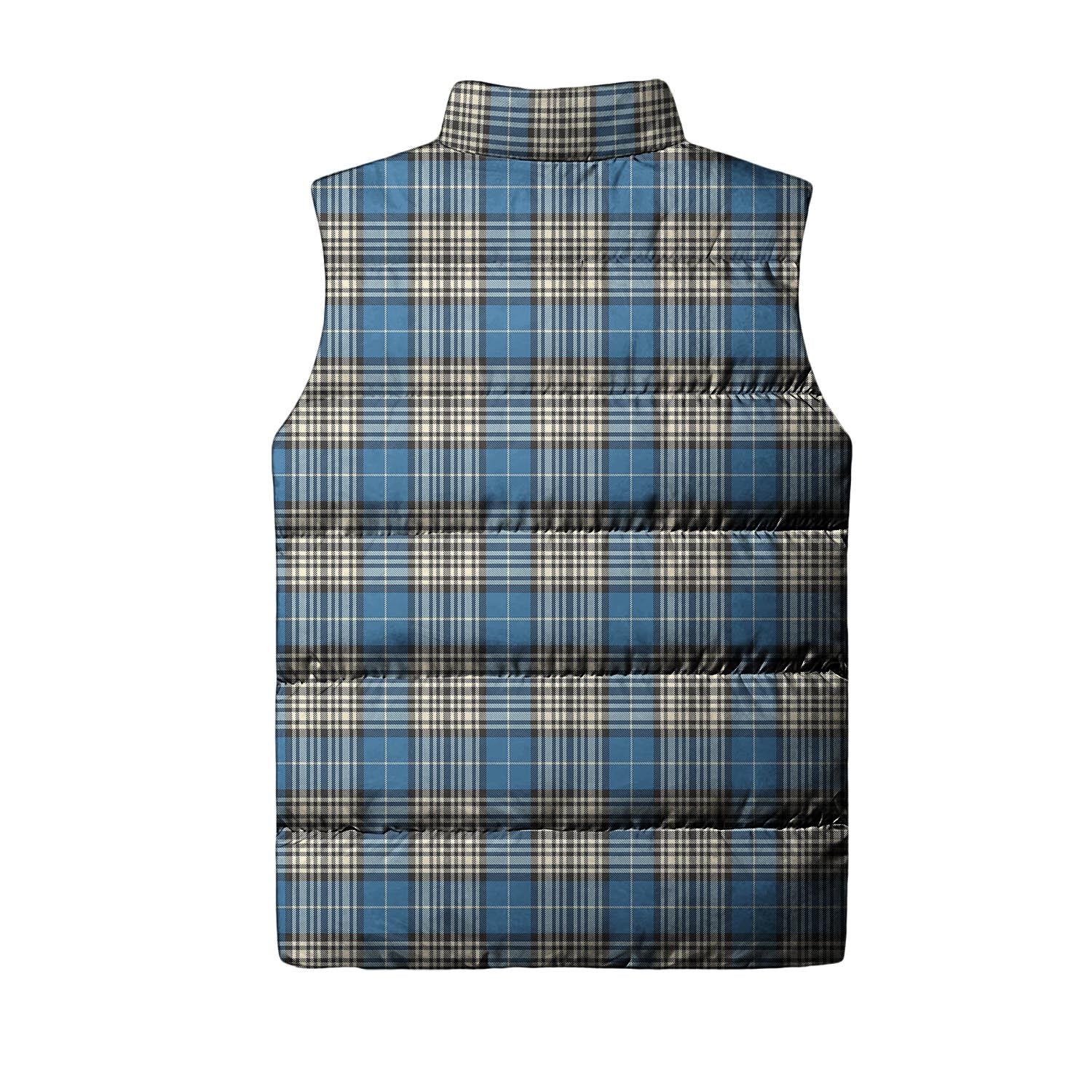 Napier Ancient Tartan Sleeveless Puffer Jacket with Family Crest - Tartanvibesclothing