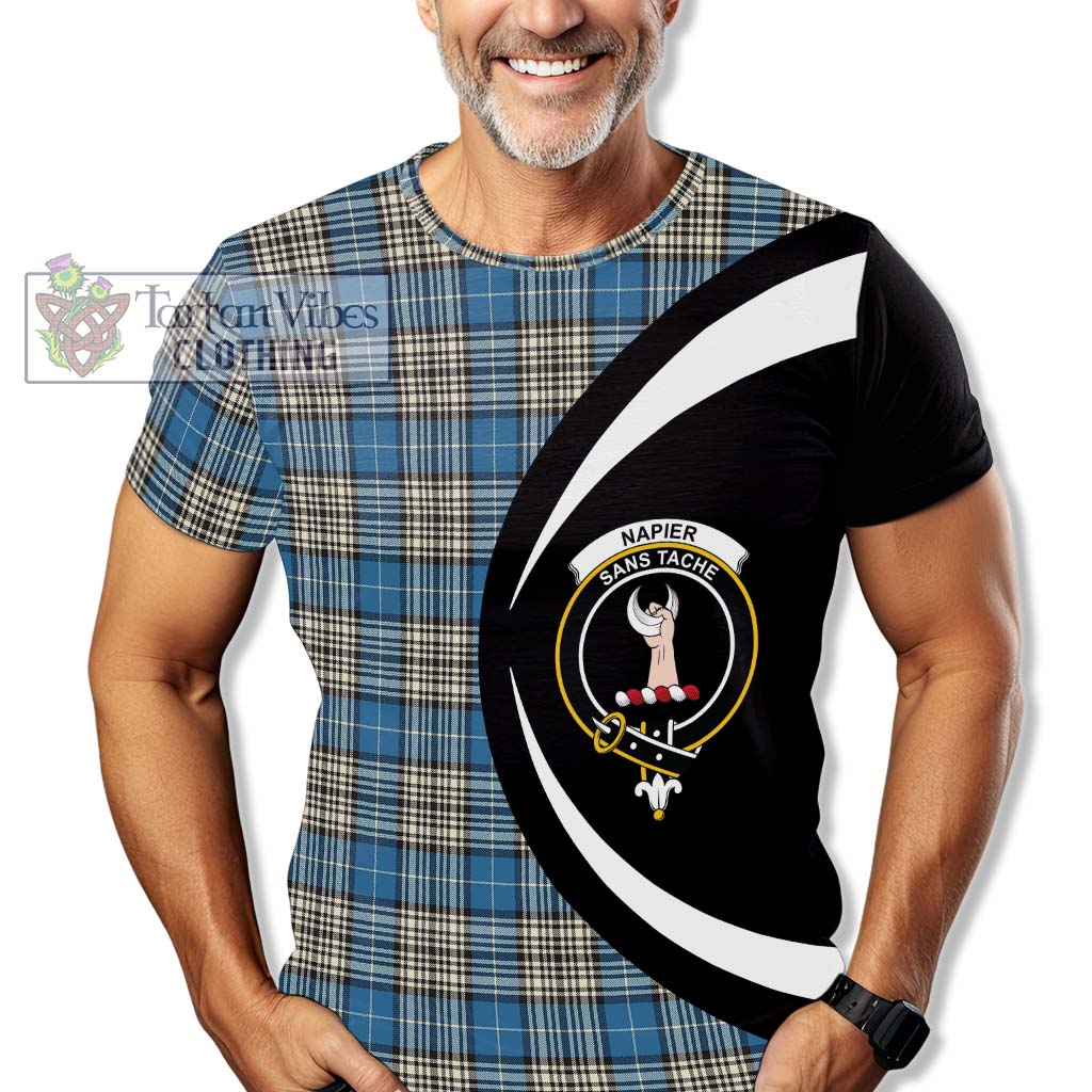 Tartan Vibes Clothing Napier Ancient Tartan T-Shirt with Family Crest Circle Style