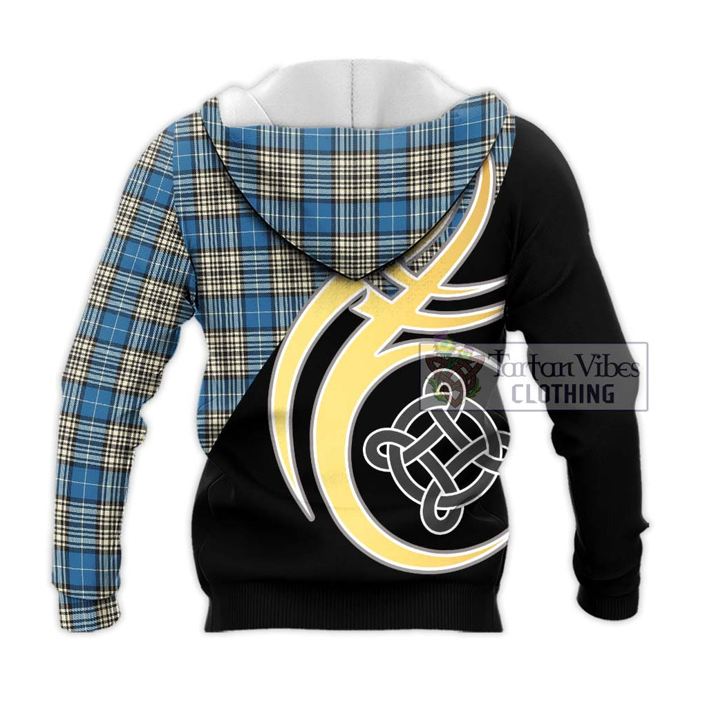 Napier Ancient Tartan Knitted Hoodie with Family Crest and Celtic Symbol Style - Tartan Vibes Clothing