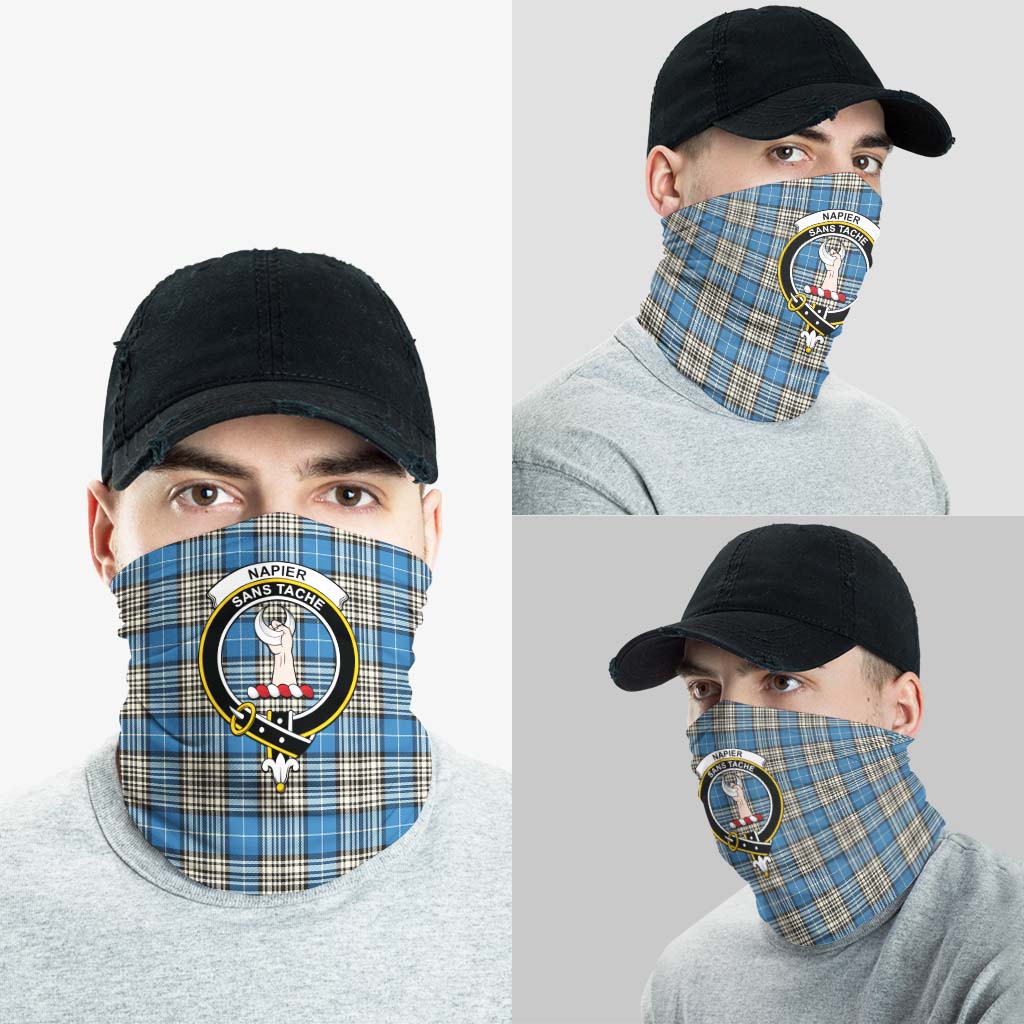 Napier Ancient Tartan Neck Gaiters, Tartan Bandanas, Tartan Head Band with Family Crest