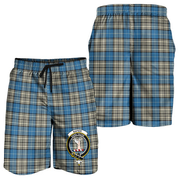 Napier Ancient Tartan Mens Shorts with Family Crest