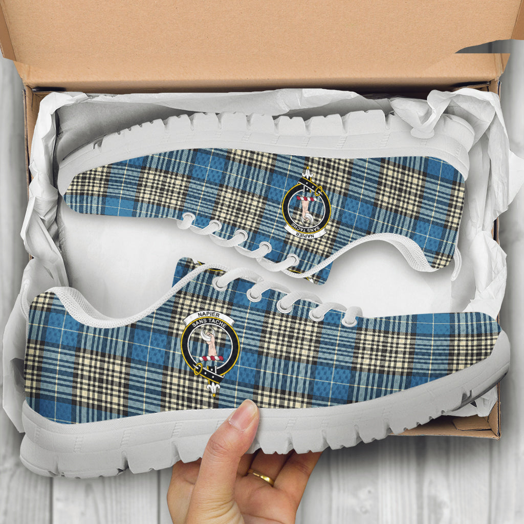 Napier Ancient Tartan Sneakers with Family Crest - Tartan Vibes Clothing