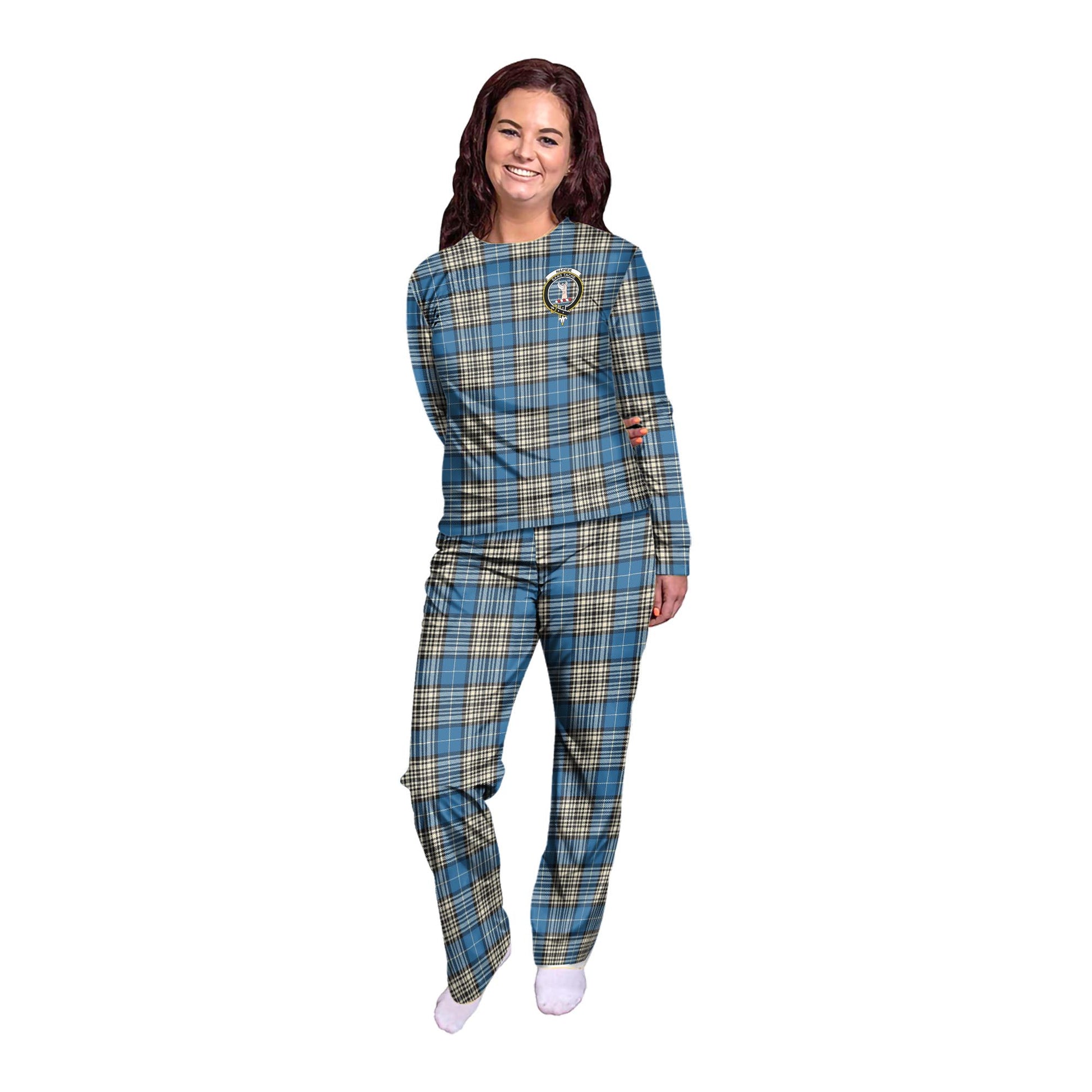 Napier Ancient Tartan Pajamas Family Set with Family Crest - Tartanvibesclothing