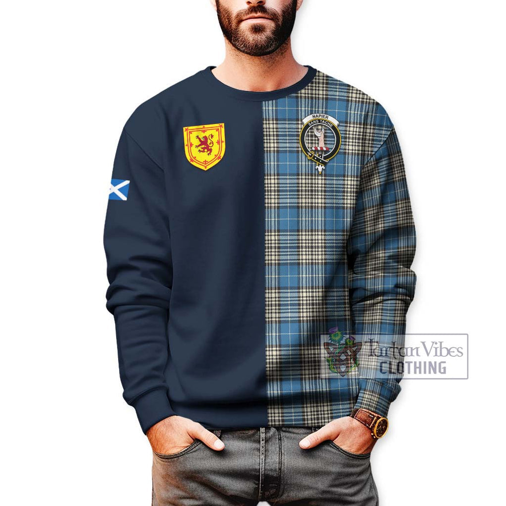 Tartan Vibes Clothing Napier Ancient Tartan Sweatshirt with Scottish Lion Royal Arm Half Style