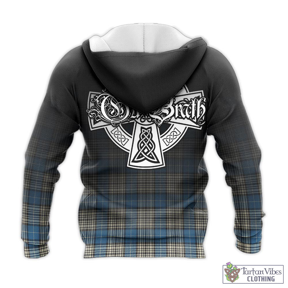 Tartan Vibes Clothing Napier Ancient Tartan Knitted Hoodie Featuring Alba Gu Brath Family Crest Celtic Inspired