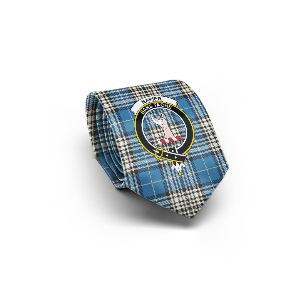 Napier Ancient Tartan Classic Necktie with Family Crest - Tartan Vibes Clothing