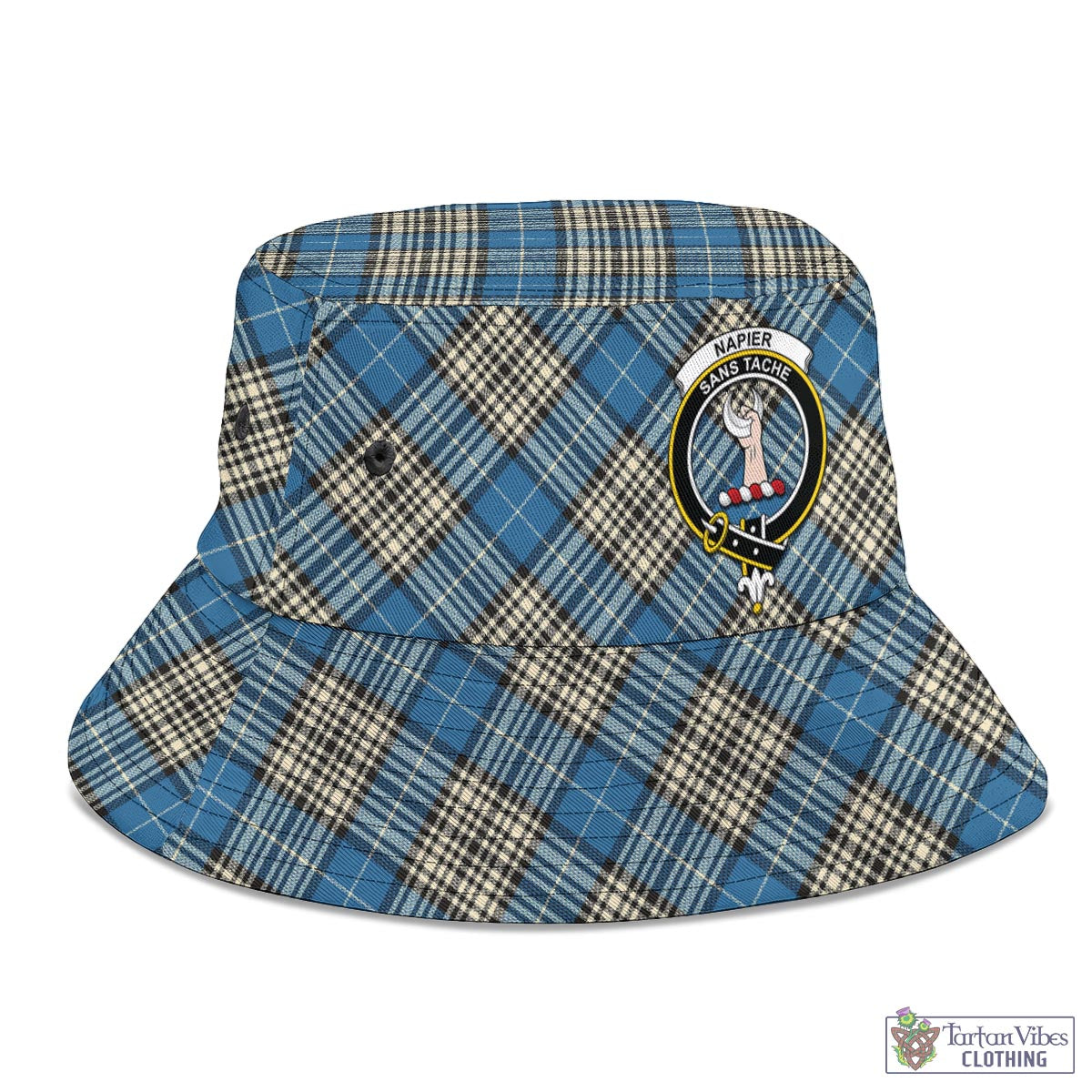 Tartan Vibes Clothing Napier Ancient Tartan Bucket Hat with Family Crest