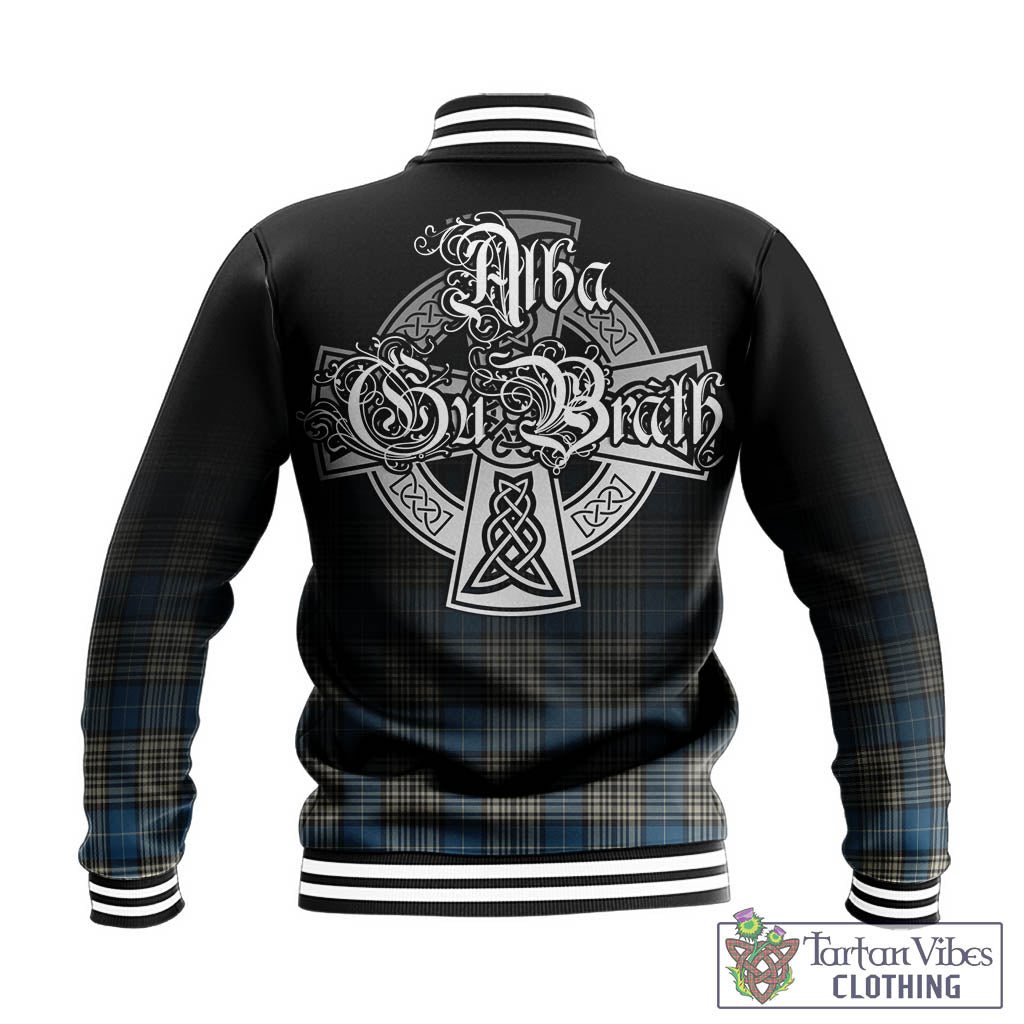 Tartan Vibes Clothing Napier Ancient Tartan Baseball Jacket Featuring Alba Gu Brath Family Crest Celtic Inspired