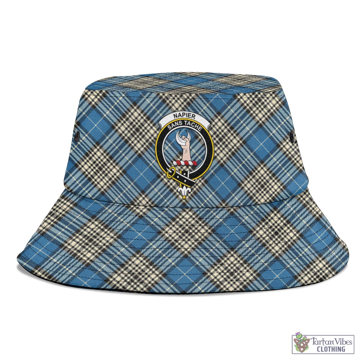 Tartan Vibes Clothing Napier Ancient Tartan Bucket Hat with Family Crest