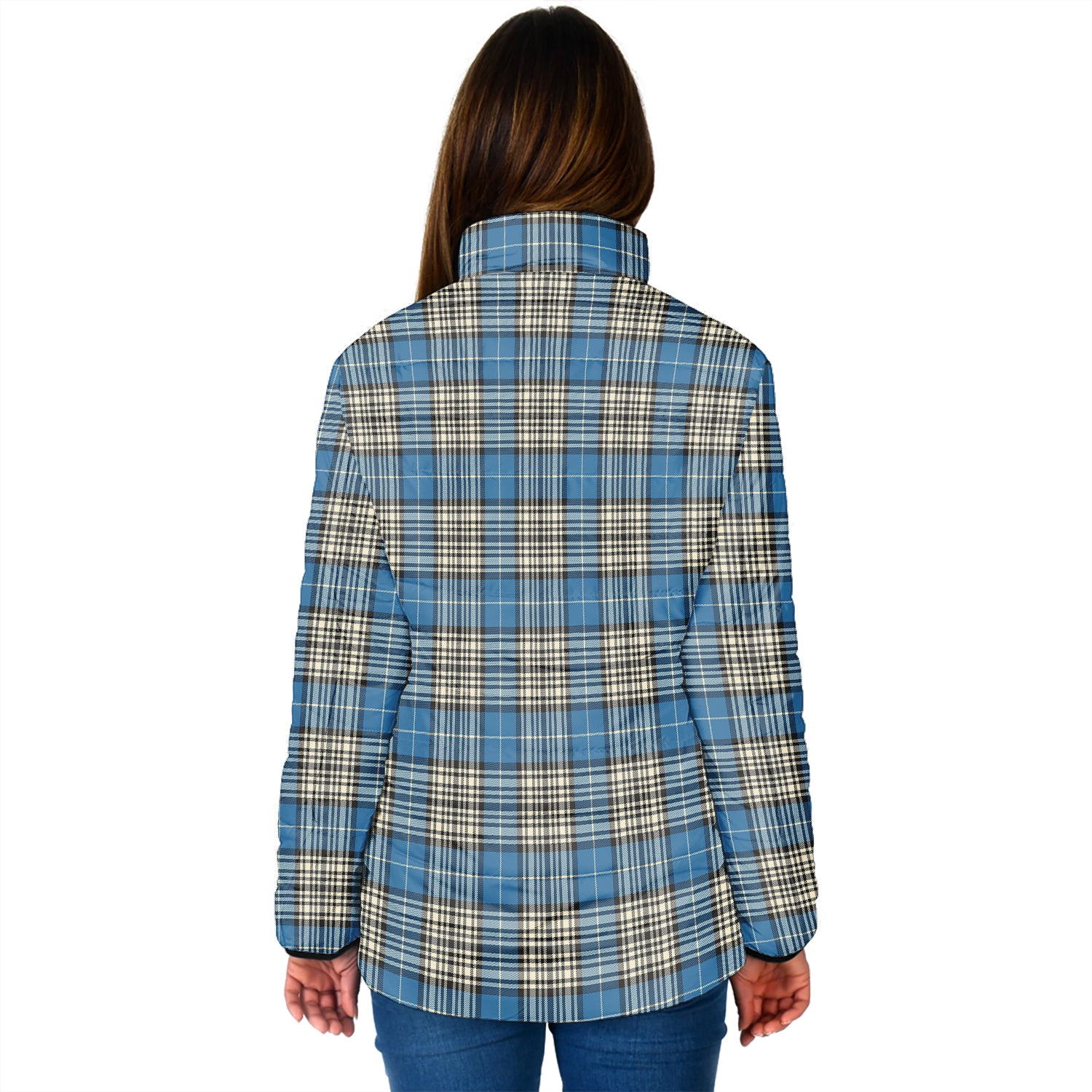 Napier Ancient Tartan Padded Jacket with Family Crest - Tartan Vibes Clothing