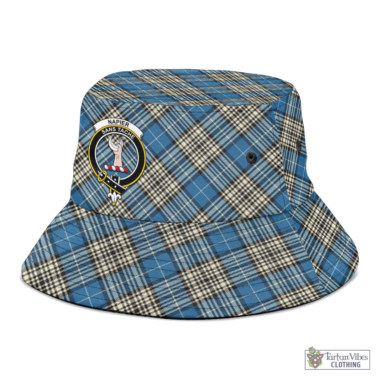 Tartan Vibes Clothing Napier Ancient Tartan Bucket Hat with Family Crest