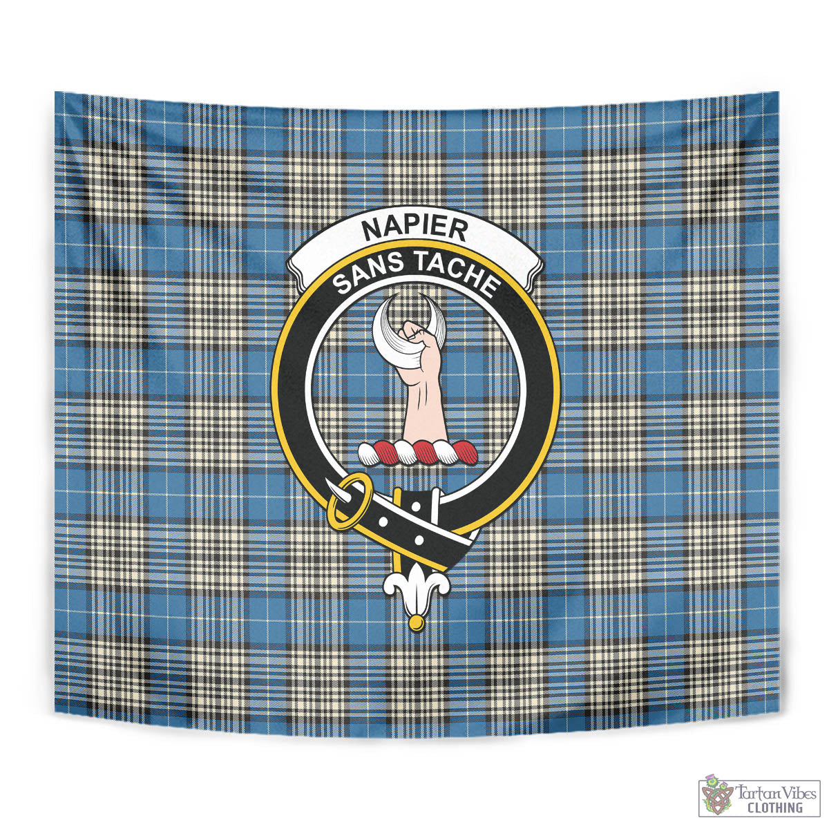 Tartan Vibes Clothing Napier Ancient Tartan Tapestry Wall Hanging and Home Decor for Room with Family Crest