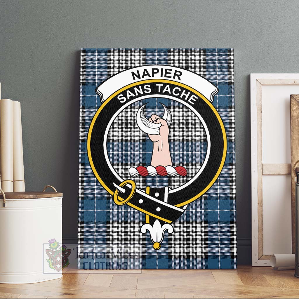 Tartan Vibes Clothing Napier Modern Tartan Canvas Print Wall Art with Family Crest