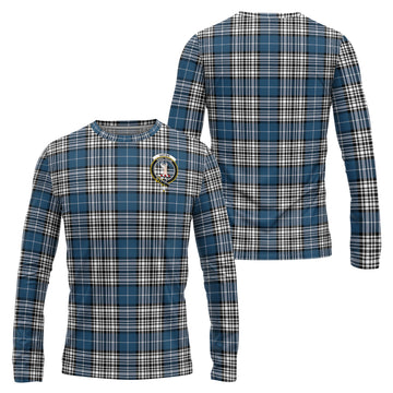 Napier Modern Tartan Long Sleeve T-Shirt with Family Crest