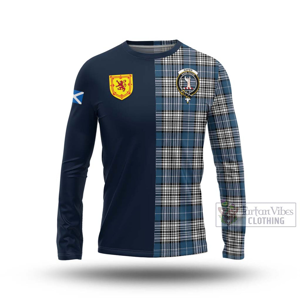 Tartan Vibes Clothing Napier Modern Tartan Long Sleeve T-Shirt with Scottish Lion Royal Arm Half Style