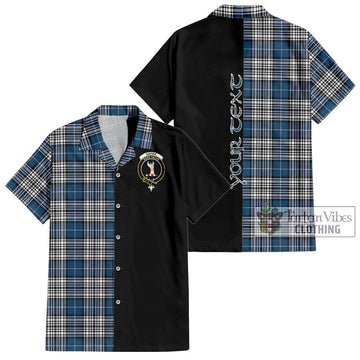 Napier Modern Tartan Short Sleeve Button Shirt with Family Crest and Half Of Me Style