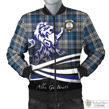 Napier Modern Tartan Bomber Jacket with Alba Gu Brath Regal Lion Emblem