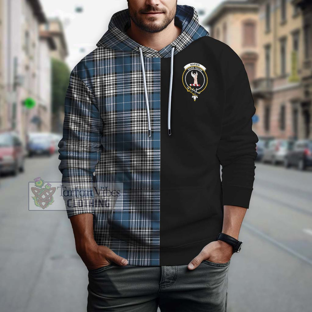 Napier Modern Tartan Hoodie with Family Crest and Half Of Me Style Zip Hoodie - Tartanvibesclothing Shop