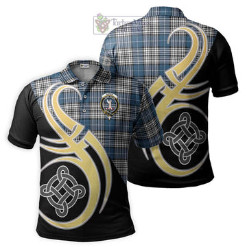 Napier Modern Tartan Polo Shirt with Family Crest and Celtic Symbol Style