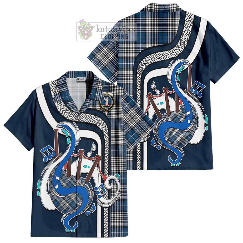 Napier Modern Tartan Short Sleeve Button Shirt with Epic Bagpipe Style Kid - Tartanvibesclothing Shop